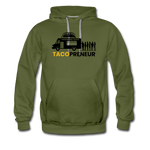 Men’s Premium Hoodie - Tacopreneur (Black Logo) - olive green