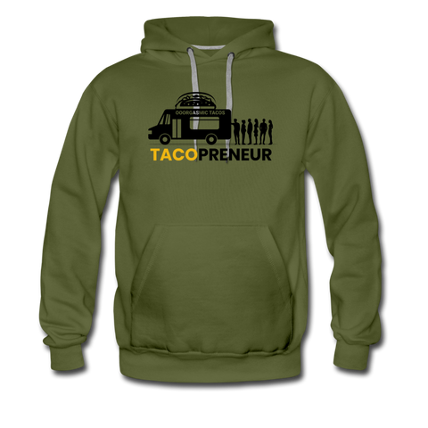 Men’s Premium Hoodie - Tacopreneur (Black Logo) - olive green