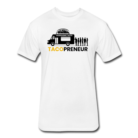 Fitted Men's T-Shirt - Tacopreneur (Black Logo) - white