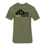 Fitted Men's T-Shirt - Tacopreneur (Black Logo) - heather military green