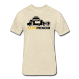 Fitted Men's T-Shirt - Tacopreneur (Black Logo) - heather cream