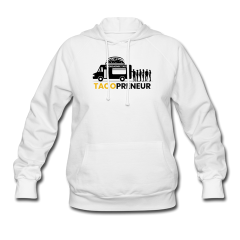 Women's Hoodie - Tacopreneur (Black Logo) - white