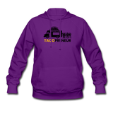 Women's Hoodie - Tacopreneur (Black Logo) - purple