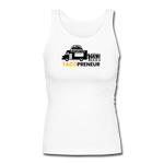 Women's Fitted Tank - Tacopreneur (Black Logo) - white