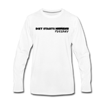 Men's Long Sleeve T-Shirt - Diet Starts Tuesday (Black Logo) - white