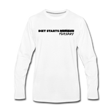 Men's Long Sleeve T-Shirt - Diet Starts Tuesday (Black Logo) - white