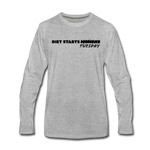 Men's Long Sleeve T-Shirt - Diet Starts Tuesday (Black Logo) - heather gray