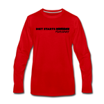 Men's Long Sleeve T-Shirt - Diet Starts Tuesday (Black Logo) - red