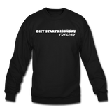 Crewneck Sweatshirt - Diet Starts Tuesday (White Logo) - black