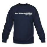 Crewneck Sweatshirt - Diet Starts Tuesday (White Logo) - navy