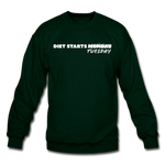 Crewneck Sweatshirt - Diet Starts Tuesday (White Logo) - forest green