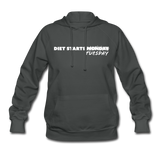 Women's Hoodie - Diet Starts Tuesday (White Logo) - asphalt