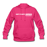 Women's Hoodie - Diet Starts Tuesday (White Logo) - fuchsia