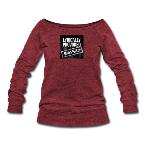 Women's Wideneck Sweatshirt - Lyrically Provoked - cardinal triblend