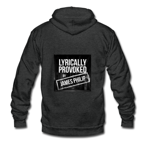 Unisex Fleece Zip Hoodie - Lyrically Provoked - charcoal gray