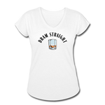 Women's V-Neck T-Shirt - Dram Straight - white