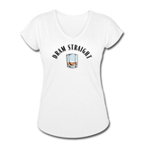 Women's V-Neck T-Shirt - Dram Straight - white