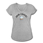 Women's V-Neck T-Shirt - Dram Straight - heather gray