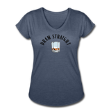 Women's V-Neck T-Shirt - Dram Straight - navy heather