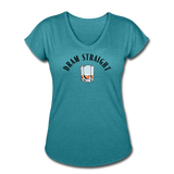 Women's V-Neck T-Shirt - Dram Straight - heather turquoise