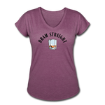 Women's V-Neck T-Shirt - Dram Straight - heather plum