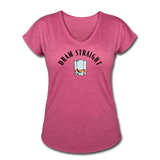 Women's V-Neck T-Shirt - Dram Straight - heather raspberry