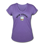 Women's V-Neck T-Shirt - Dram Straight - purple heather