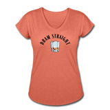 Women's V-Neck T-Shirt - Dram Straight - heather bronze