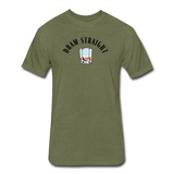 Fitted Men's T-Shirt - Dram Straight - heather military green