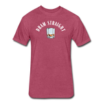 Fitted Men's T-Shirt - Dram Straight (White Logo) - heather burgundy