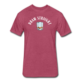 Fitted Men's T-Shirt - Dram Straight (White Logo) - heather burgundy