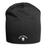 Jersey Beanie - Dram Straight (White Logo) - black