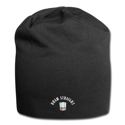 Jersey Beanie - Dram Straight (White Logo) - black