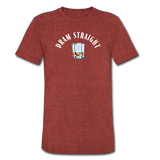 Men's Tri-Blend T-Shirt - Dram Straight (White Logo) - heather cranberry