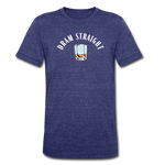 Men's Tri-Blend T-Shirt - Dram Straight (White Logo) - heather indigo