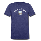 Men's Tri-Blend T-Shirt - Dram Straight (White Logo) - heather indigo