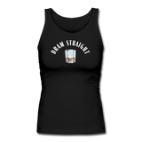 Women's Fitted Tank - Dram Straight (White Logo) - black