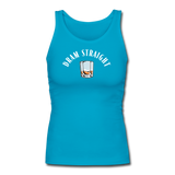 Women's Fitted Tank - Dram Straight (White Logo) - turquoise