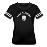 Women’s Vintage Sport T-Shirt - Dram Straight (White Logo) - black/white