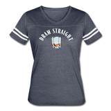 Women’s Vintage Sport T-Shirt - Dram Straight (White Logo) - vintage navy/white