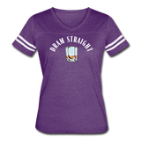 Women’s Vintage Sport T-Shirt - Dram Straight (White Logo) - vintage purple/white