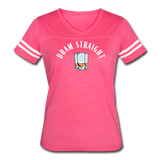 Women’s Vintage Sport T-Shirt - Dram Straight (White Logo) - vintage pink/white