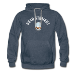 Men’s Premium Hoodie - Dram Straight (White Logo) - heather denim