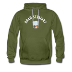 Men’s Premium Hoodie - Dram Straight (White Logo) - olive green