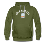 Men’s Premium Hoodie - Dram Straight (White Logo) - olive green