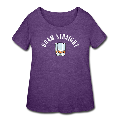 Women’s Curvy T-Shirt - Dram Straight (White Logo) - heather purple