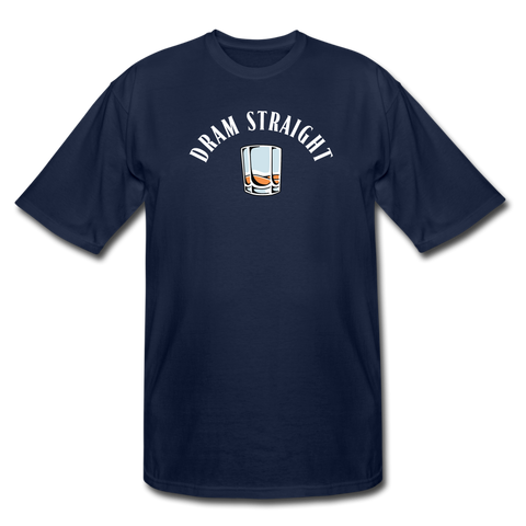 Men's Tall T-Shirt - Dram Straight (White Logo) - navy