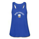 Women's Flowy Tank Top - Dram Straight (White Logo) - royal blue