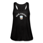 Women's Flowy Tank Top - Dram Straight (White Logo) - black