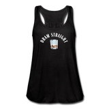 Women's Flowy Tank Top - Dram Straight (White Logo) - black